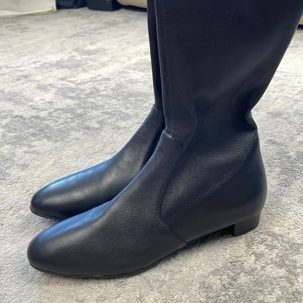 Stuart Weitzman Genna 25 City Boot Stretch Nappa Leather OTK Black Sz 5